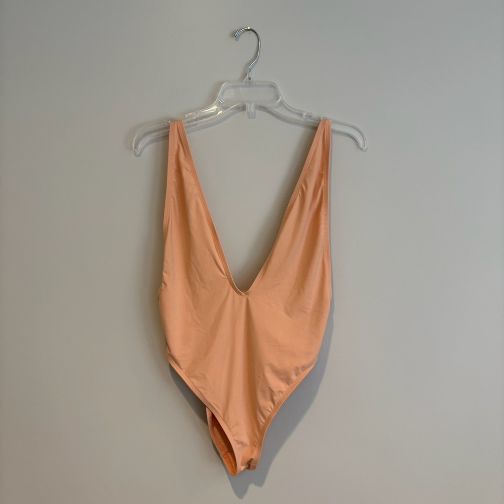 Dippin' Daisy's Peach Deep-V One-Piece Swimsuit